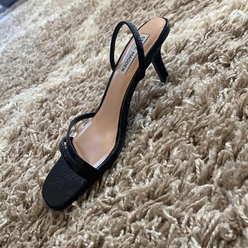 Steve Madden Loft Black Snake Heels